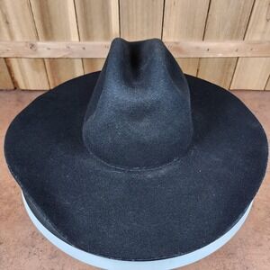 Serratelli Hat Cowboy‎ Fitted Mens 7 1/4 Black Pure Wool Western Made USA